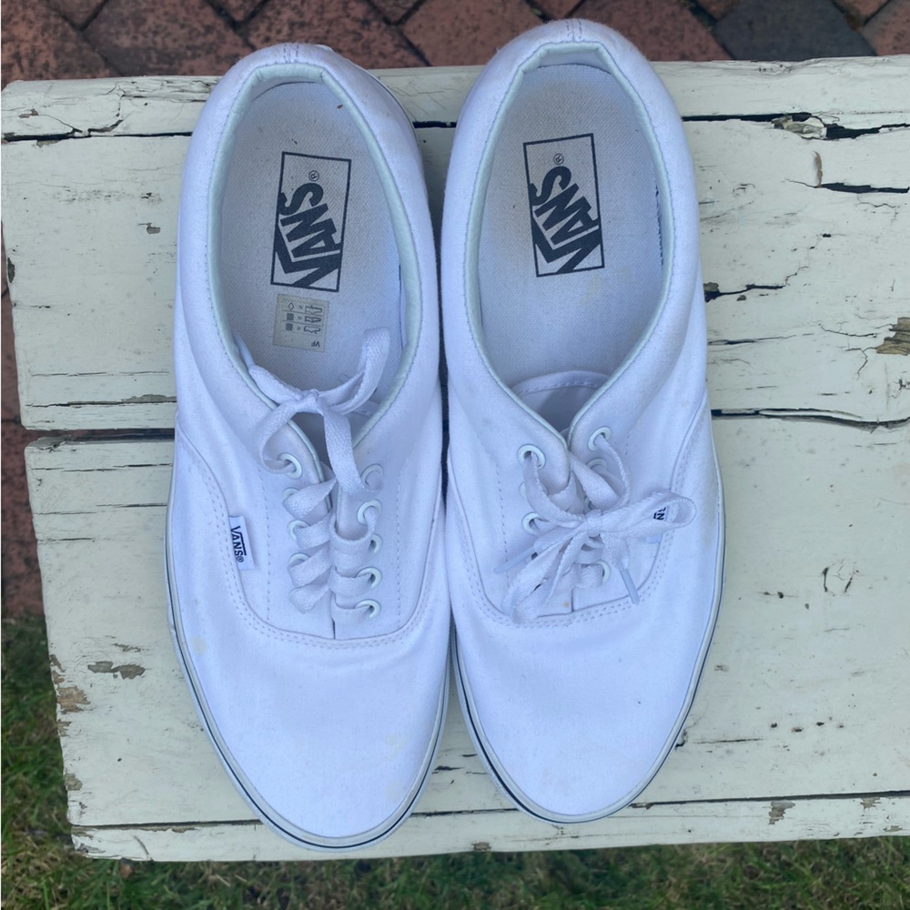 White mens slip on Van sneakers